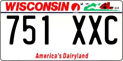 WI license plate 751XXC