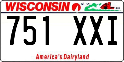 WI license plate 751XXI