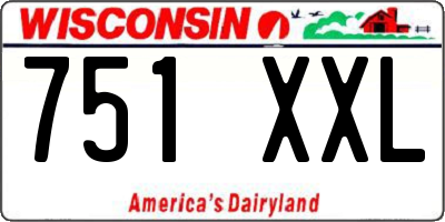 WI license plate 751XXL