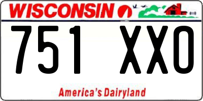 WI license plate 751XXO