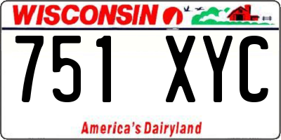 WI license plate 751XYC