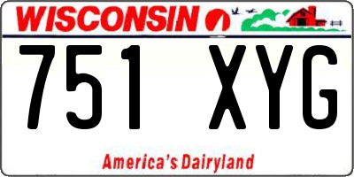 WI license plate 751XYG