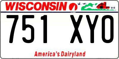 WI license plate 751XYO