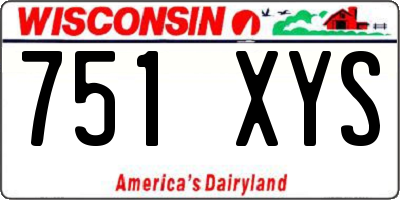 WI license plate 751XYS