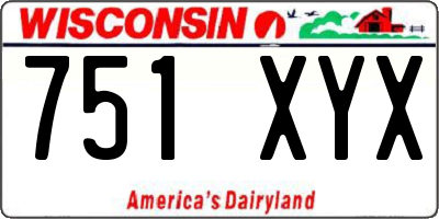 WI license plate 751XYX