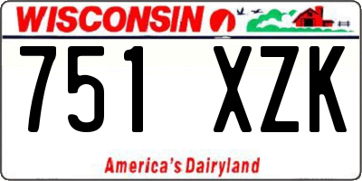 WI license plate 751XZK