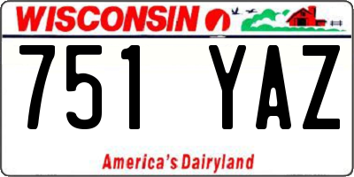 WI license plate 751YAZ