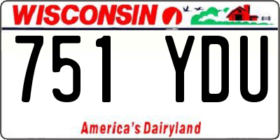 WI license plate 751YDU