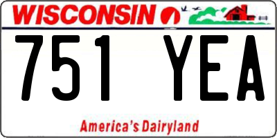 WI license plate 751YEA
