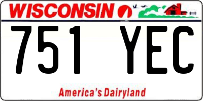 WI license plate 751YEC