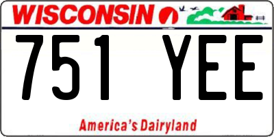 WI license plate 751YEE