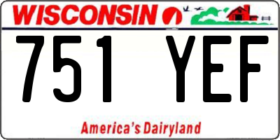 WI license plate 751YEF