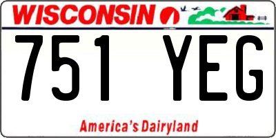 WI license plate 751YEG