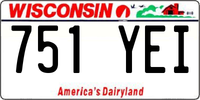 WI license plate 751YEI