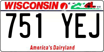 WI license plate 751YEJ