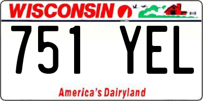 WI license plate 751YEL
