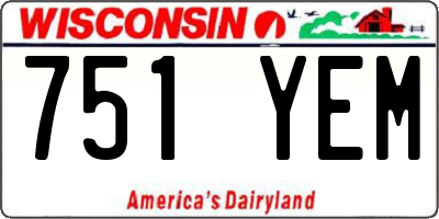 WI license plate 751YEM