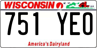 WI license plate 751YEO