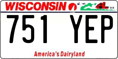 WI license plate 751YEP