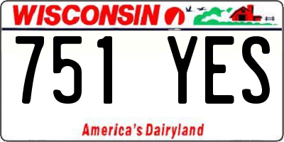 WI license plate 751YES