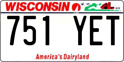 WI license plate 751YET