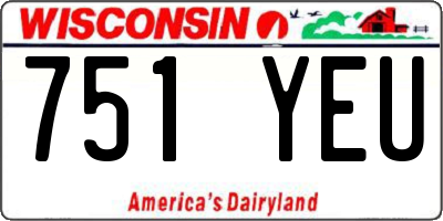 WI license plate 751YEU