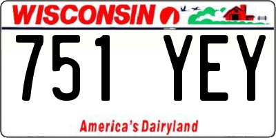 WI license plate 751YEY