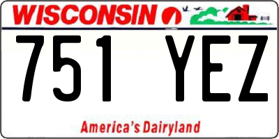 WI license plate 751YEZ