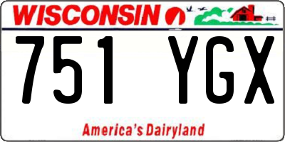 WI license plate 751YGX