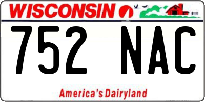 WI license plate 752NAC