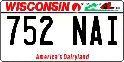 WI license plate 752NAI