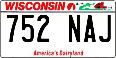 WI license plate 752NAJ