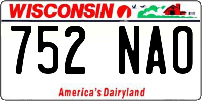 WI license plate 752NAO