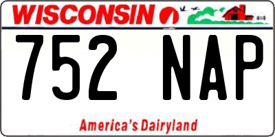 WI license plate 752NAP