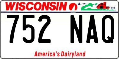 WI license plate 752NAQ
