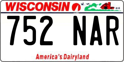 WI license plate 752NAR