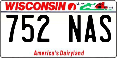 WI license plate 752NAS