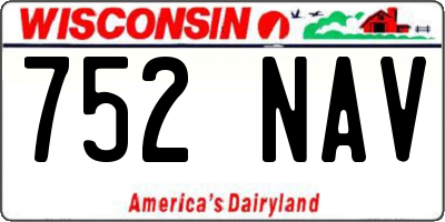 WI license plate 752NAV