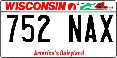 WI license plate 752NAX