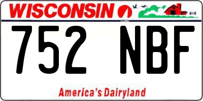 WI license plate 752NBF