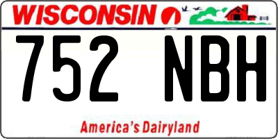 WI license plate 752NBH
