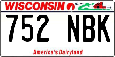 WI license plate 752NBK