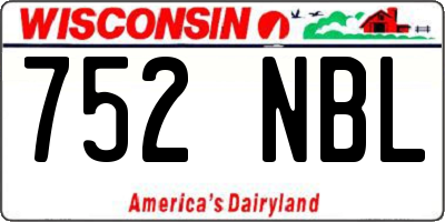 WI license plate 752NBL