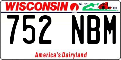 WI license plate 752NBM