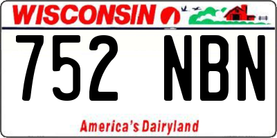 WI license plate 752NBN