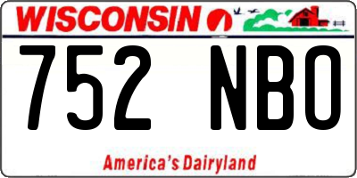 WI license plate 752NBO