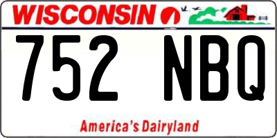 WI license plate 752NBQ