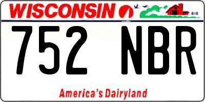 WI license plate 752NBR