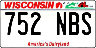 WI license plate 752NBS