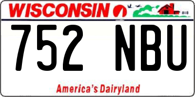 WI license plate 752NBU